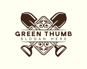 Horticulture Shovel Gardening logo design