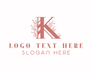 Floral Letter K logo
