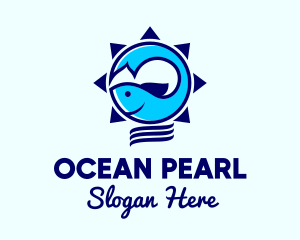 Ocean Fish Sun  logo design