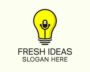 Podcast Idea Bulb  logo design