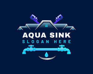 House Plumbing Faucet  logo design