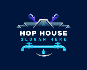 House Plumbing Faucet  logo design