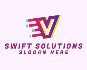 Speedy Motion Letter V logo