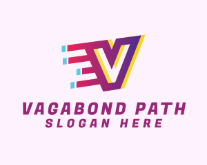 Speedy Motion Letter V logo design