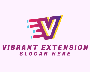 Speedy Motion Letter V logo design