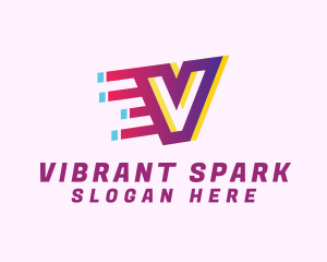 Speedy Motion Letter V logo design