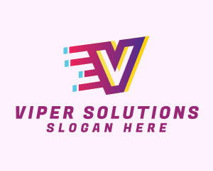 Speedy Motion Letter V logo design