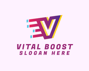 Speedy Motion Letter V logo design