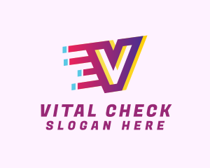 Speedy Motion Letter V logo design