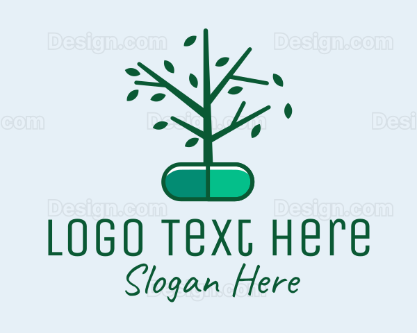 Herbal Medication Capsule Logo