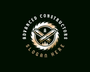 Saw Wood Cutting logo design