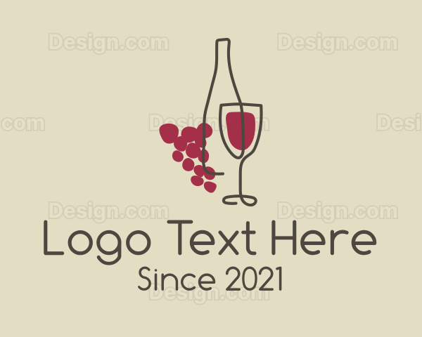 Minimalist Grape Wine Logo