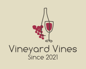 Minimalist Grape Wine logo design