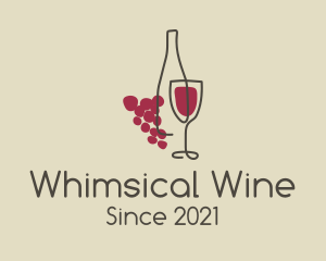 Minimalist Grape Wine logo design