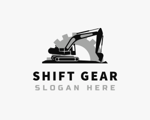 Gear Excavator Construction logo design