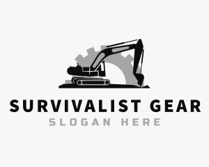 Gear Excavator Construction logo design