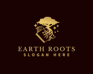 Book Knowledge Root Tree logo design