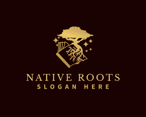 Book Knowledge Root Tree logo design