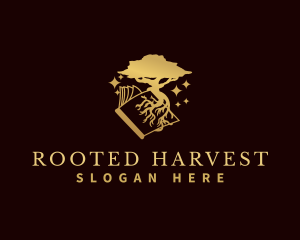 Book Knowledge Root Tree logo design