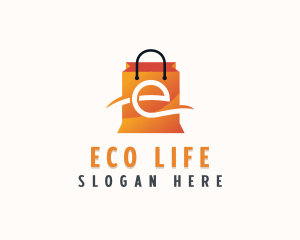 Retail Shopping Bag Letter  E logo design