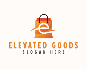 Retail Shopping Bag Letter  E logo design