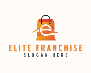 Retail Shopping Bag Letter  E logo design