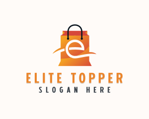 Retail Shopping Bag Letter  E logo design