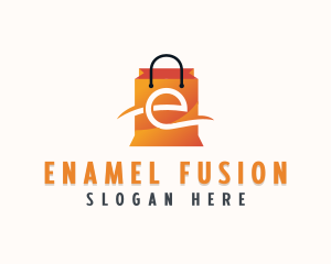 Retail Shopping Bag Letter  E logo design