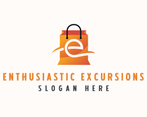 Retail Shopping Bag Letter  E logo design