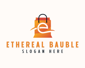 Retail Shopping Bag Letter  E logo design