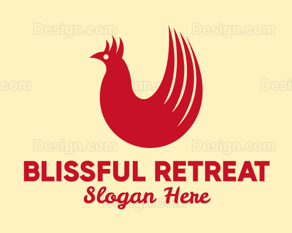 Red Hen Tail Feathers Logo