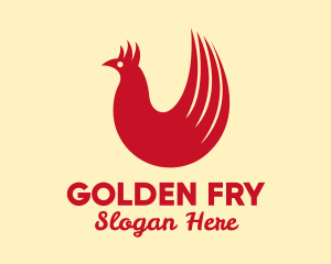 Red Hen Tail Feathers logo design