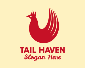 Red Hen Tail Feathers logo design