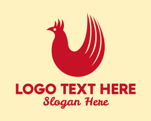 Feathers - Red Hen Tail Feathers logo design