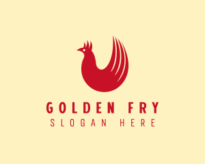 Red Hen Tail Feathers logo design