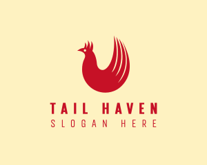 Red Hen Tail Feathers logo design