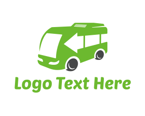 Caravan - Green Van Bus logo design