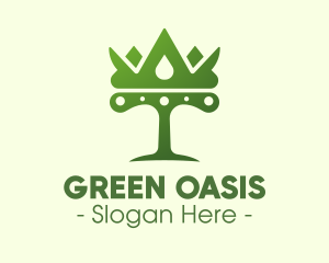 Green Tree Crown logo design