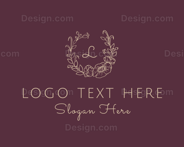 Wedding Flower Wreath Logo