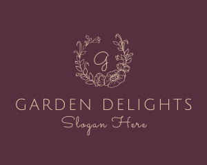 Wedding Flower Wreath logo design