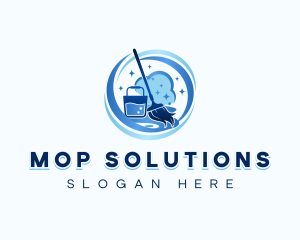 Mop Cleaning Tools logo design