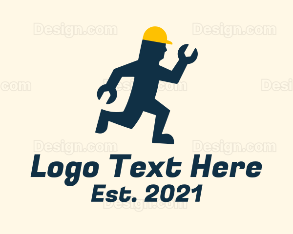 Wrench Construction Man Logo