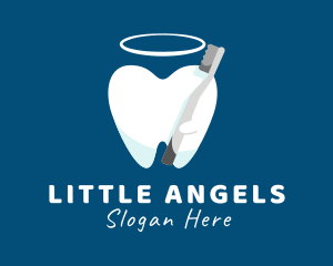 Toothbrush Angel Halo logo design