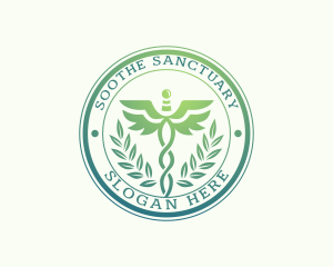 Clinic Hospital Caduceus logo design