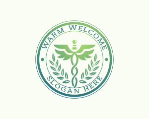 Clinic Hospital Caduceus logo design