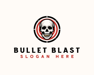 Bullet Skull Target logo design