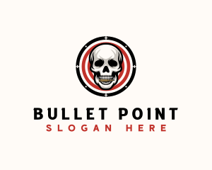 Bullet Skull Target logo design