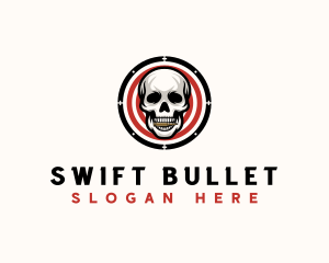 Bullet Skull Target logo design