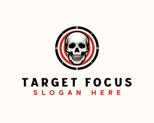 Bullet Skull Target logo design