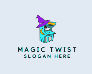 Arcade Wizard Hat logo design